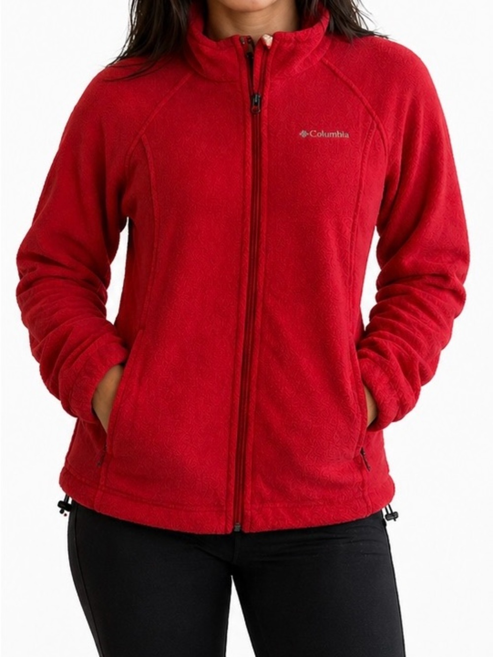 Columbia Women's Red Fleece Jacket - Size
Medium - Excellent Condition
